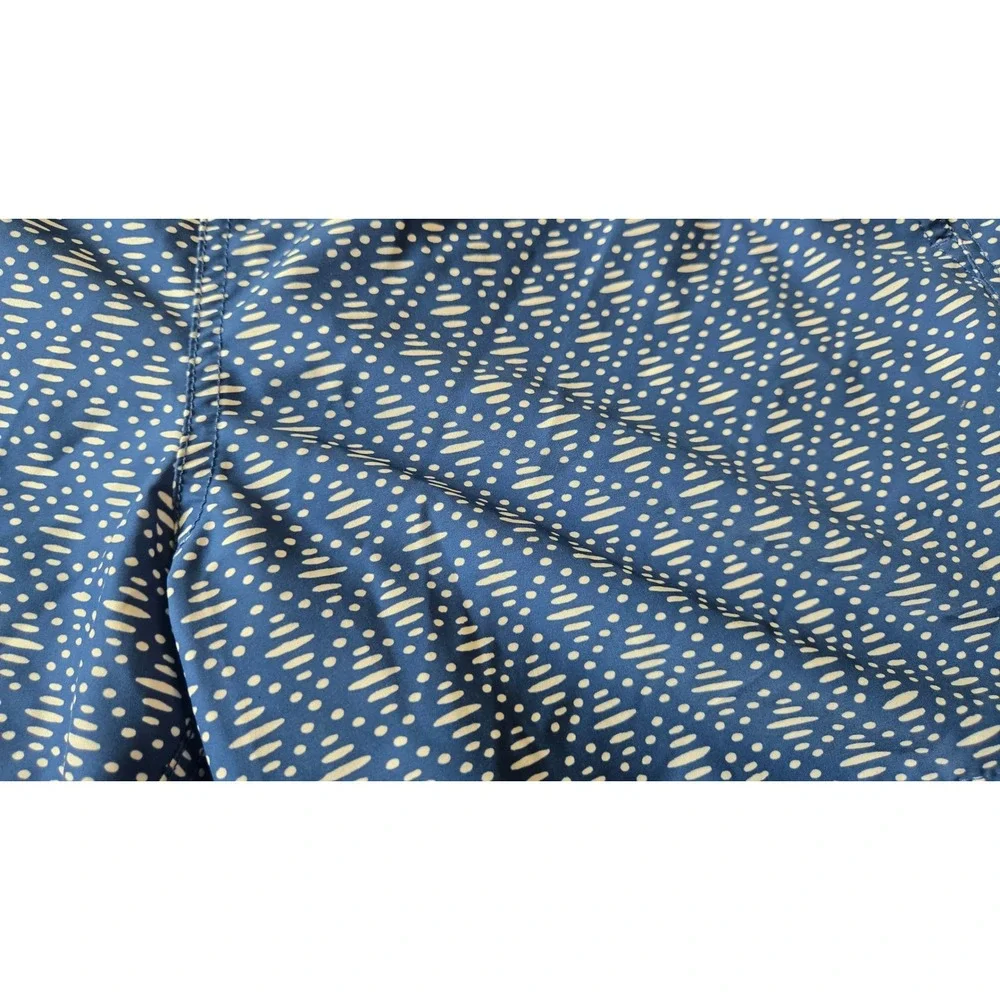 J.Crew Flex Swim Trunks Men's Medium Blue Geometric Print Drawstring Lined